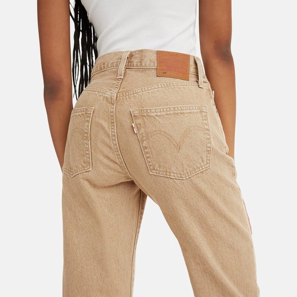 Levi’s Fresh 501 90s tan straight leg cotton denim jeans size 32 - Picture 2 of 6